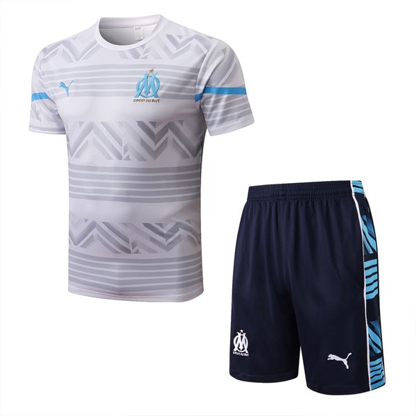 Camiseta Entrenamiento Marsella Conjunto Completo 2022 2023 Blanco